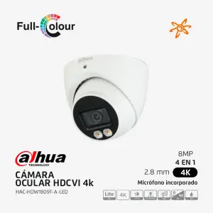 HAC-HDW1809T-A-LED Dahua Cámara ocular HDCVI 4K a todo color