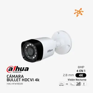 HAC-HFW1800R Dahua | Tubo Plástica Lite | Bullet 4K