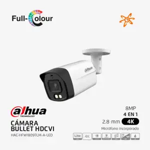 HAC-HFW1809TLM-A-LED Dahua Cámara bullet HDCVI Full Color
