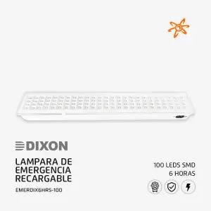 EMERDIX6HRS-100 Lampara de Emergencia Dixon 100 LEDS