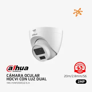 HAC-HDW1200CLQ-IL-A Dahua Camara 2MP Smart Dual Light HDCVI