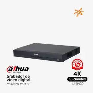 XVR5216AN-4KL-I3-16P Dahua Grabador 4K Value/5MP 16 Canales