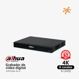 XVR7208A-4K-I3 Dahua Grabador 4K 8 Canales