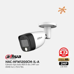 HAC-HFW1200CM-IL-A Dahua Tubo Exterior Iluminación dual 2MP